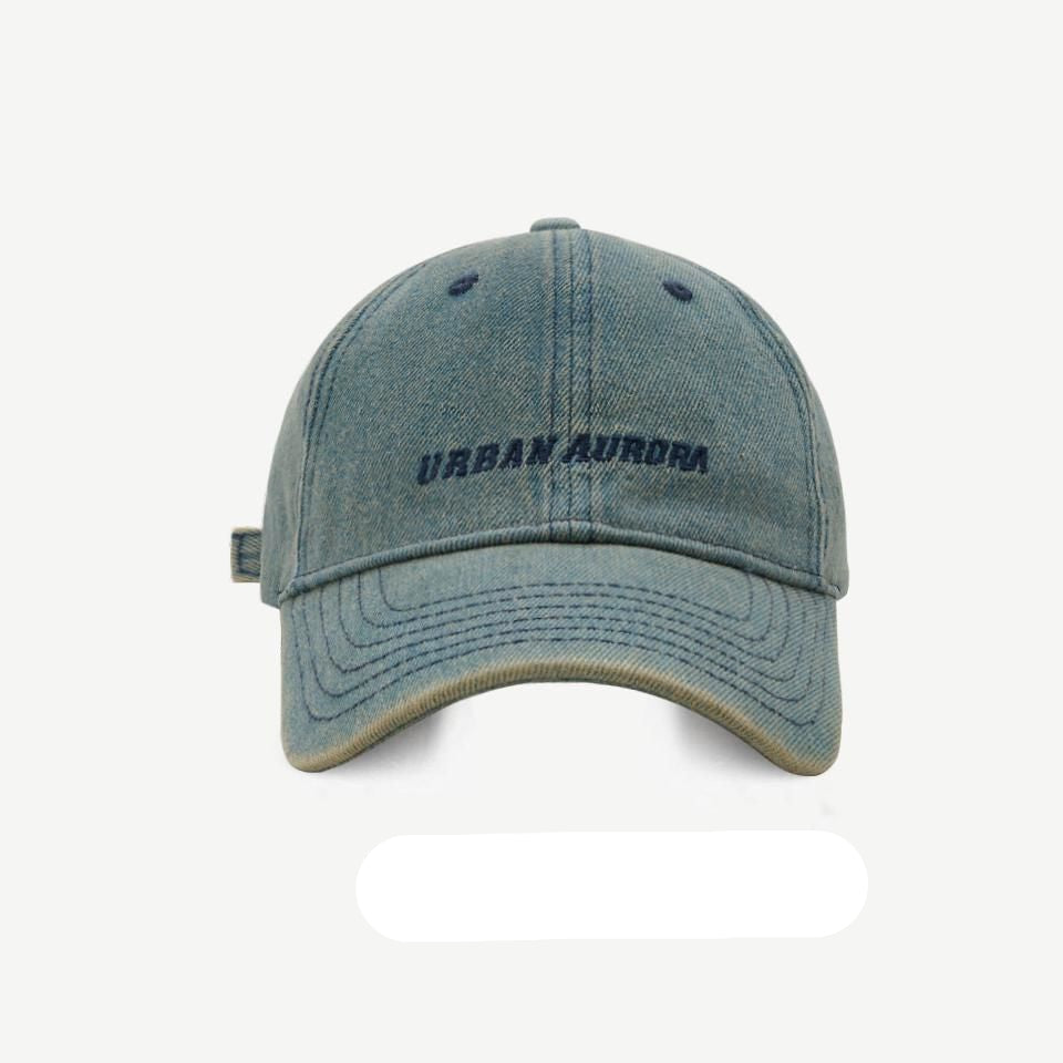 Wholesale washed denim peaked cap embroidered letters sun protection casual baseball cap